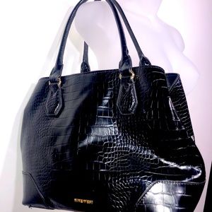 Nine West crocodile print shoulder purse
